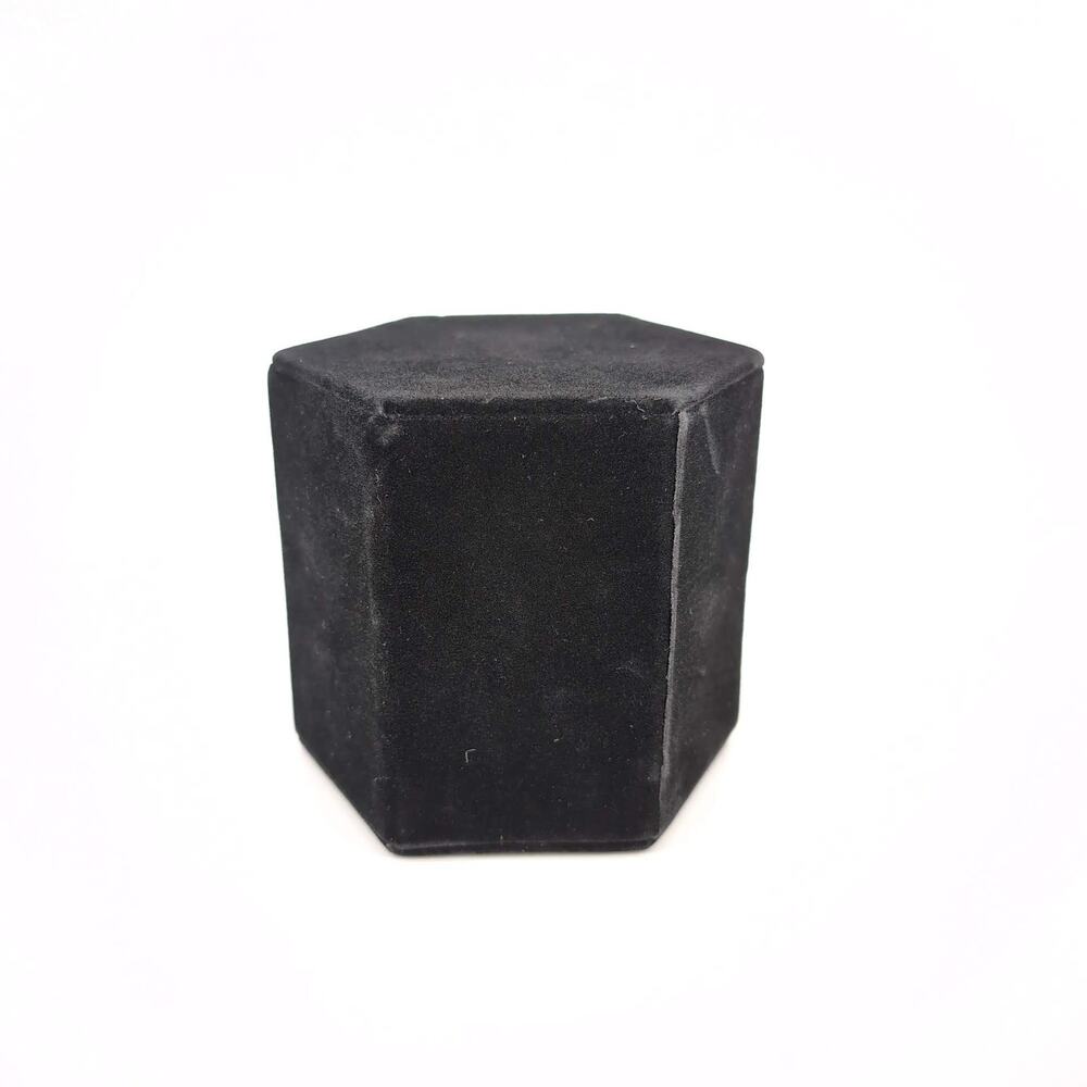Black Velvet Hexagon Jewelry Display Ring Earrings Pendant Necklace Riser  - GUC
